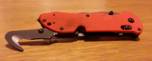 Safety cutter on the Benchmade Triage.